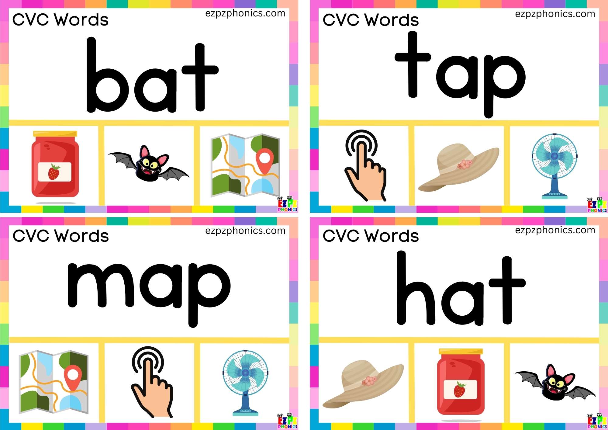 Short a Vowel CVC words Read the word and clip the image Set 3